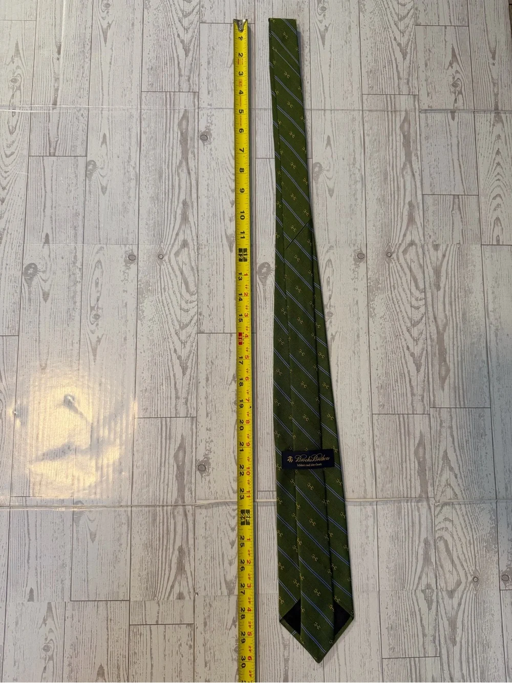 Brooks Brothers, Silk, Striped Horsebit Neck Tie, Green